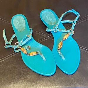 Teal & Bamboo Gucci Sandals